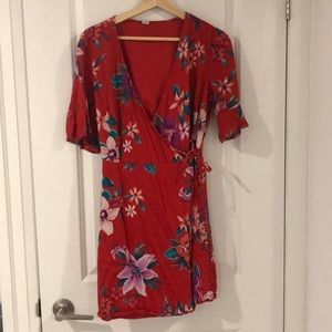 Tropical wrap dress.